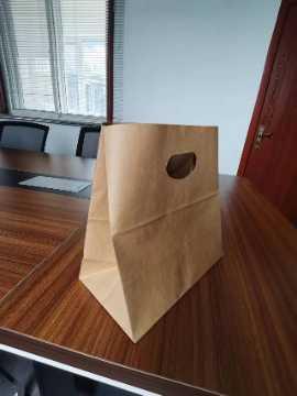 Square Bottom Punch Hole Kraft Paper Bag