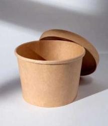 Kraft Paper Bowls with Lids for Takeaway