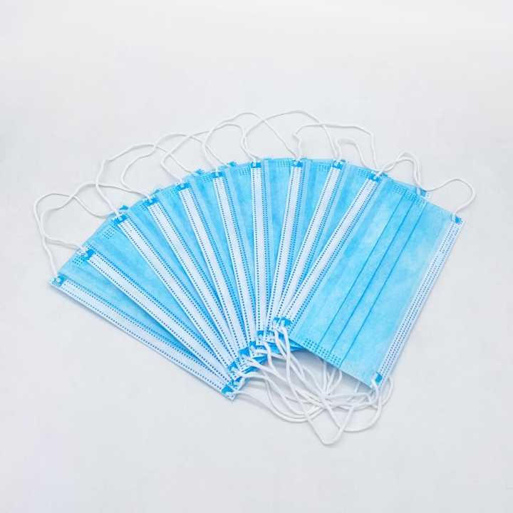 Face Mask 3 ply Disposable Non Woven Blue Color