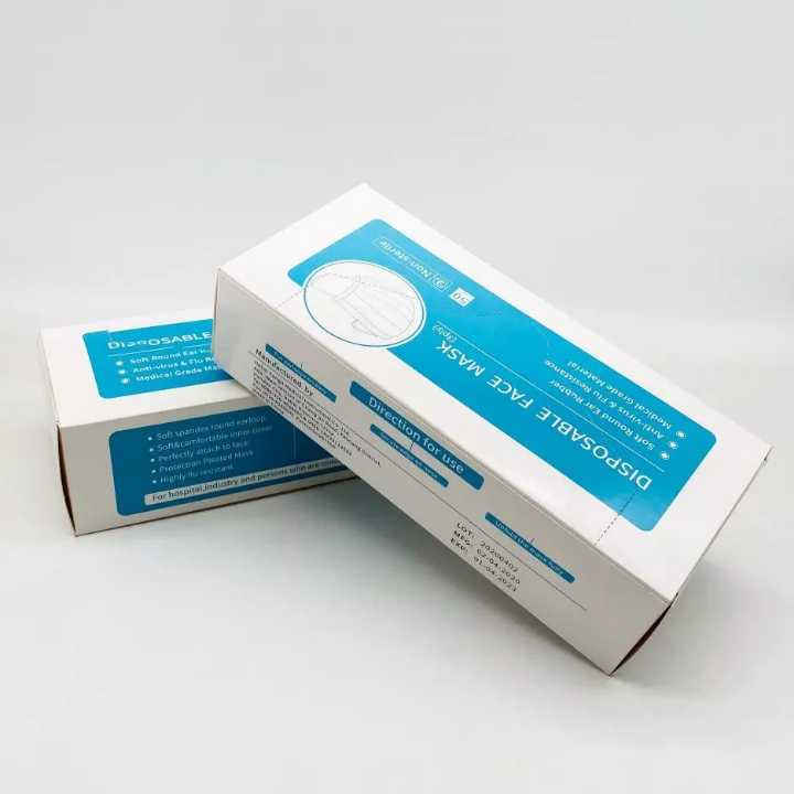 Face Mask 3 ply Disposable Non Woven Blue Color