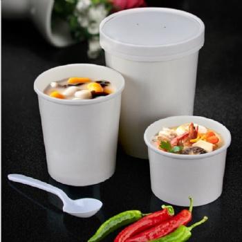 Paper Soup Bowl with Plastic Lid
