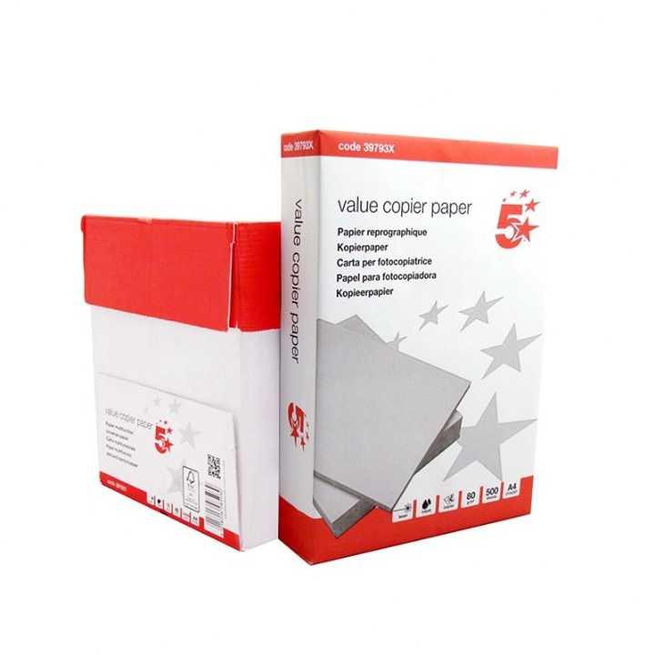 White A4 80gsm Copier Paper Ream (Pack of 2500) 5 Star 