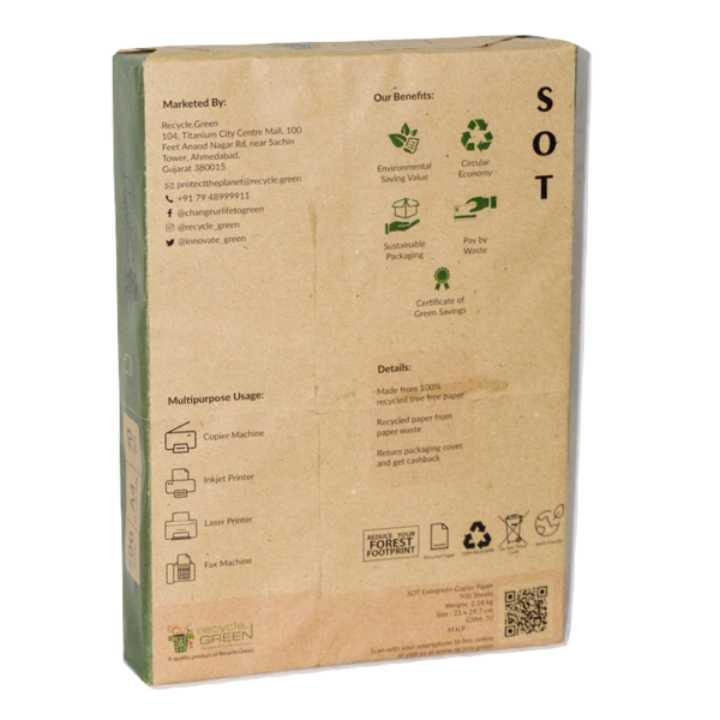 SOT (Save Our Trees) Evergreen Recycled A4 Papers - 70 GSM