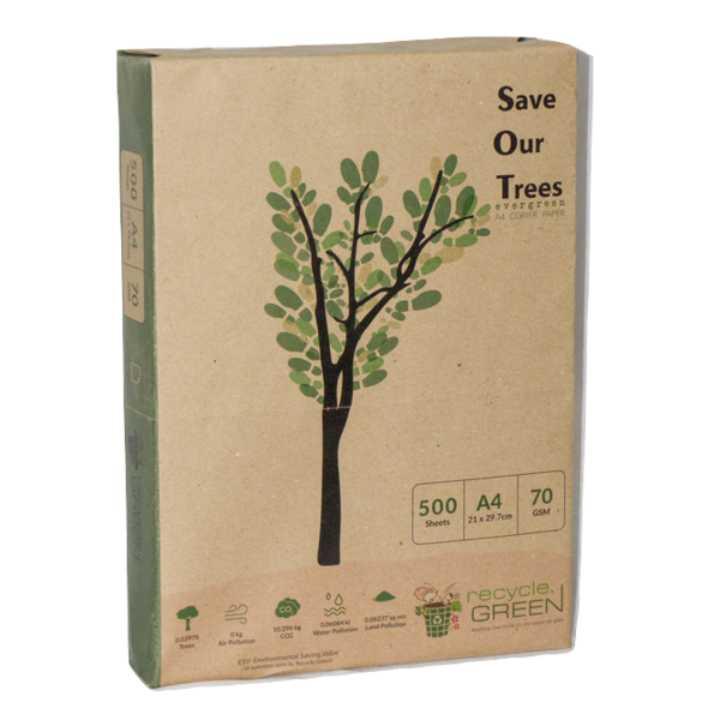 SOT (Save Our Trees) Evergreen Recycled A4 Papers - 70 GSM
